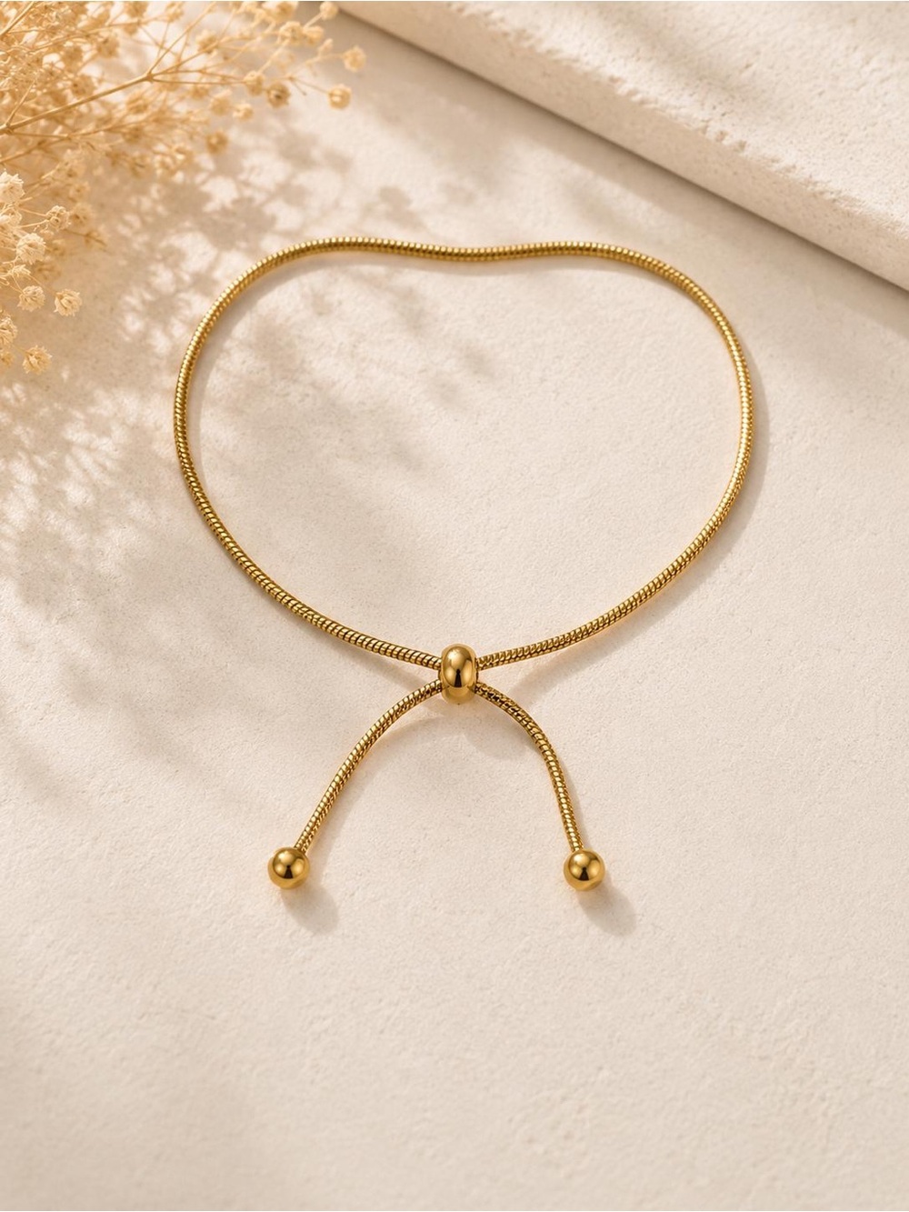Gold Adjustable Slider Necklace - Women Jewelry